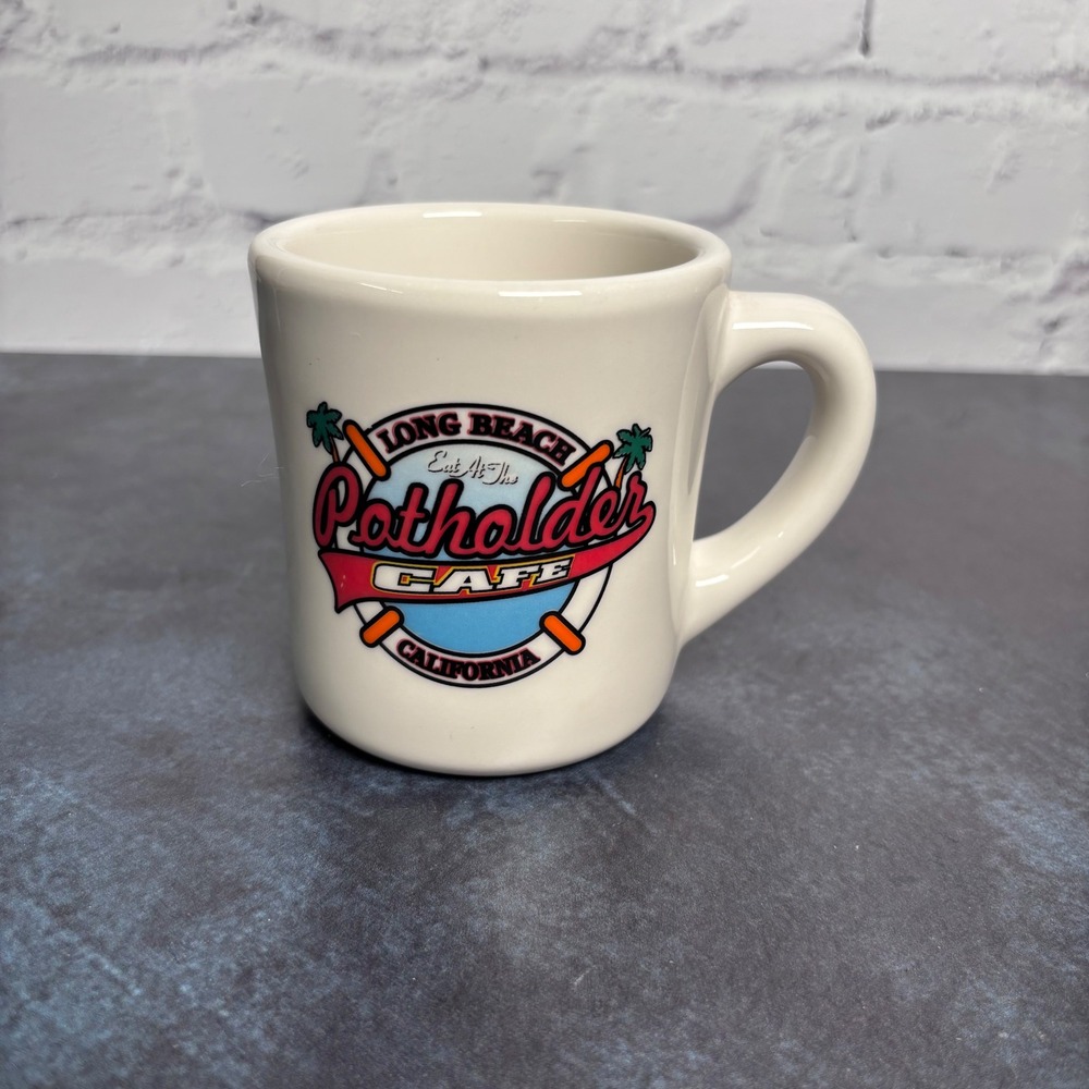 Vintage Potholder Cafe Diner Mug Long Beach California Coffee Cup